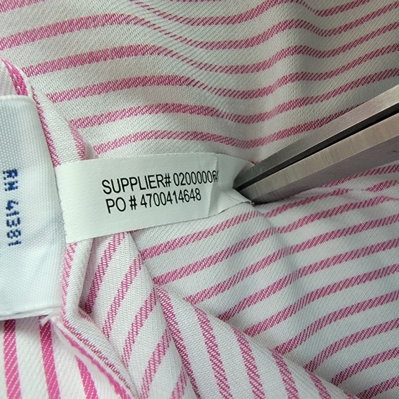 Ralph Lauren Mens XL Pink White Striped Slim Fit Long Sleeve Button Down Shirt - Picture 9 of 10